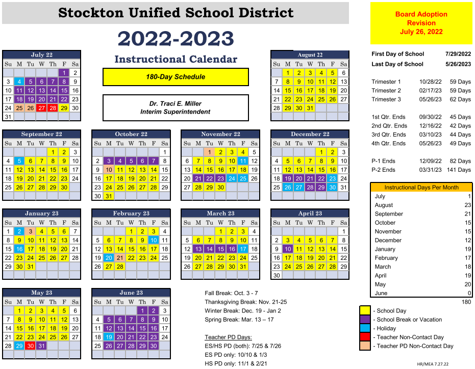 Instructional Calendar
